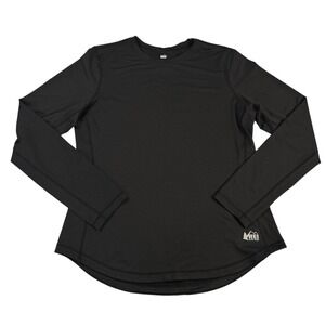 REI Co-op Womens Long Sleeve T-Shirt Black Medium Activewear Top Base Layer